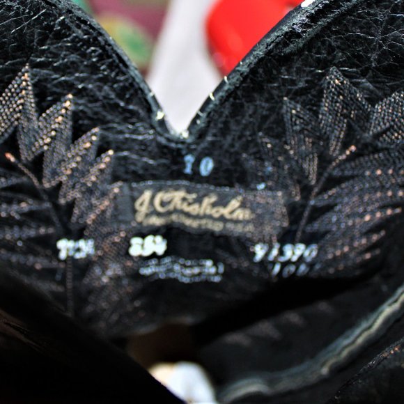 J. Chisholm Brown and Black Heeled Cowboy Leather Boots - Picture 6 of 6